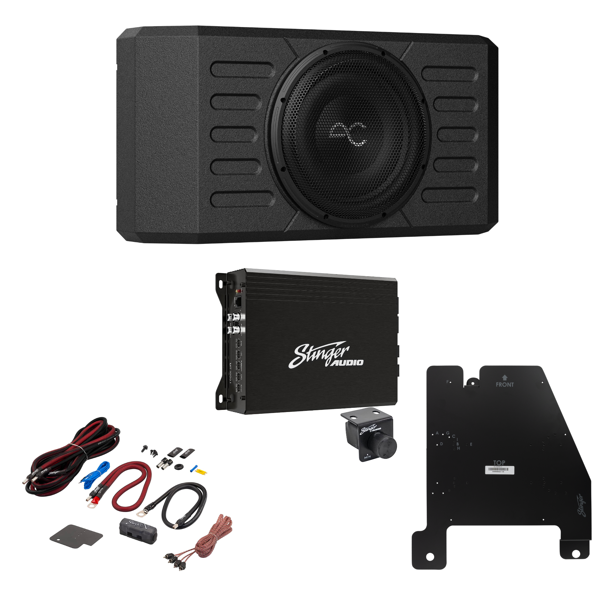 Jeep Wrangler JK Unlimited 12" 400 Watt (RMS) Swing Gate-Mount Loaded Sealed Subwoofer Enclosure with Amplifier and Wiring Kit