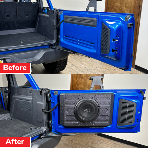 Ford Bronco (2021-2023) 12" Swing Gate-Mounted 400 Watt (RMS) Loaded Sealed Subwoofer Enclosure (400 Watts RMS/800 Watts Max)