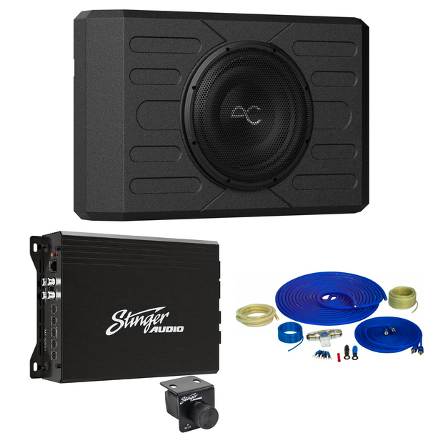 Ford Bronco (2021+) 400 Watt (RMS) Swing Gate Loaded Subwoofer Enclosure with Car Audio Amplifier and Complete Wiring Kit