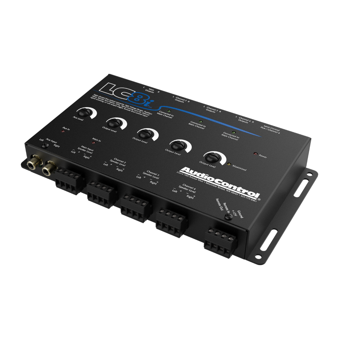 AudioControl LC8i Black 8-Channel Line Output Converter with Auxiliary Input