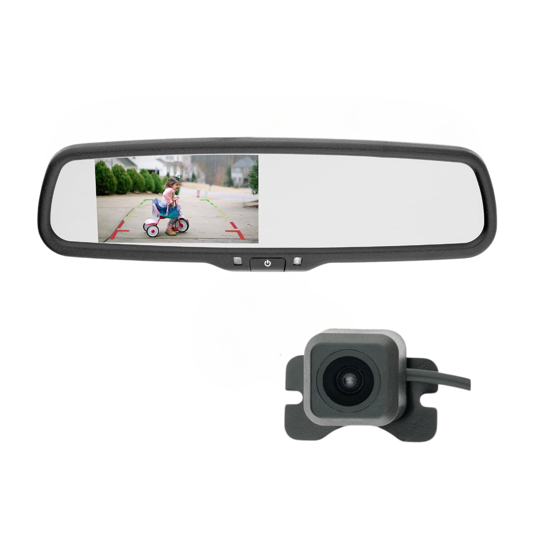 Backup Camera Kit with Rearview Mirror Monitor & Lip Mount