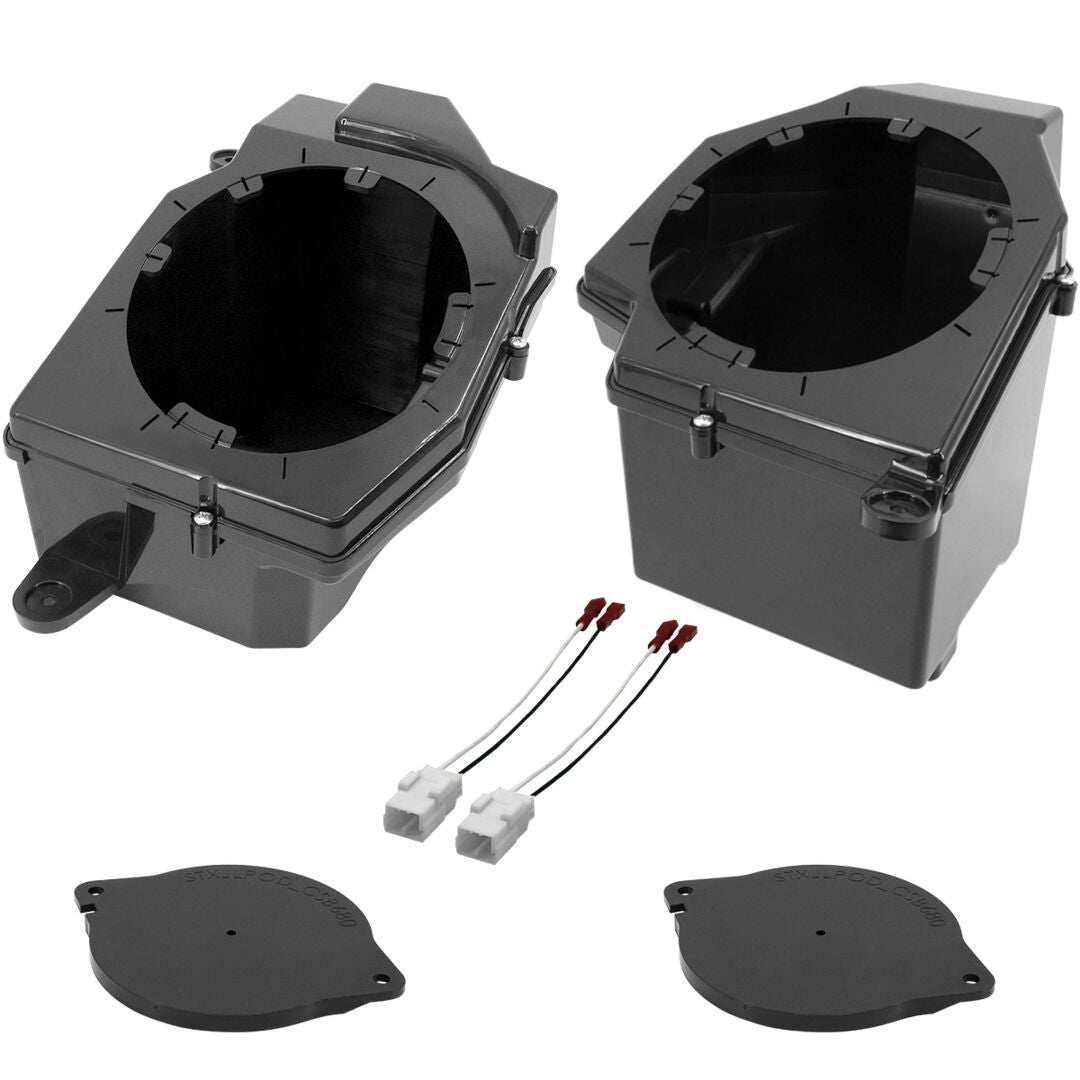 Jeep Wrangler JL (2018-2023)/Gladiator JT (2020-2023) Front 6.5" Speaker Pods, Tweeter Adapters, and Sound Bar Speaker Adapters with Grilles