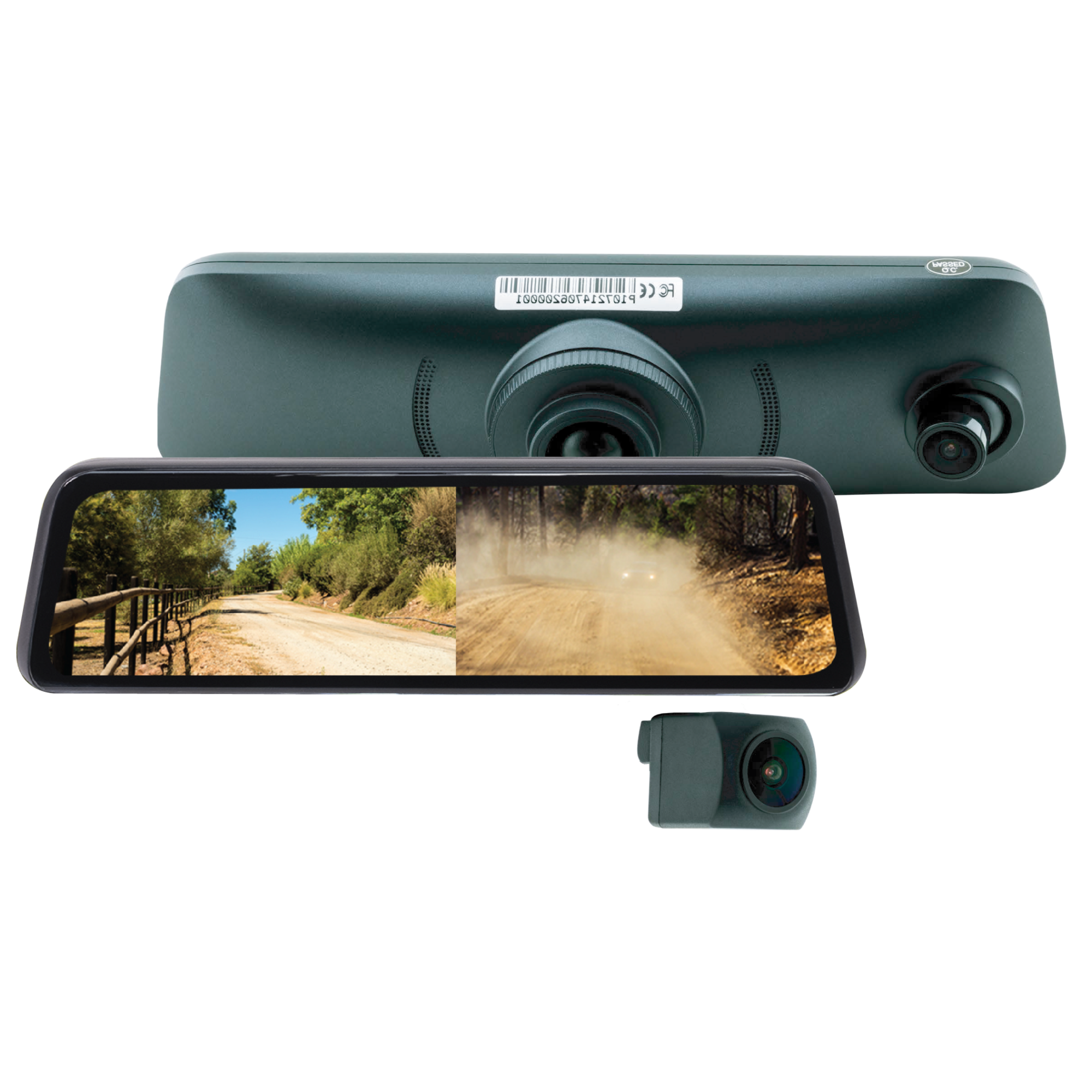 9.3" Universal Full-Screen Replacement Rear-View Mirror Monitor with DVR & Backup Camera Kit