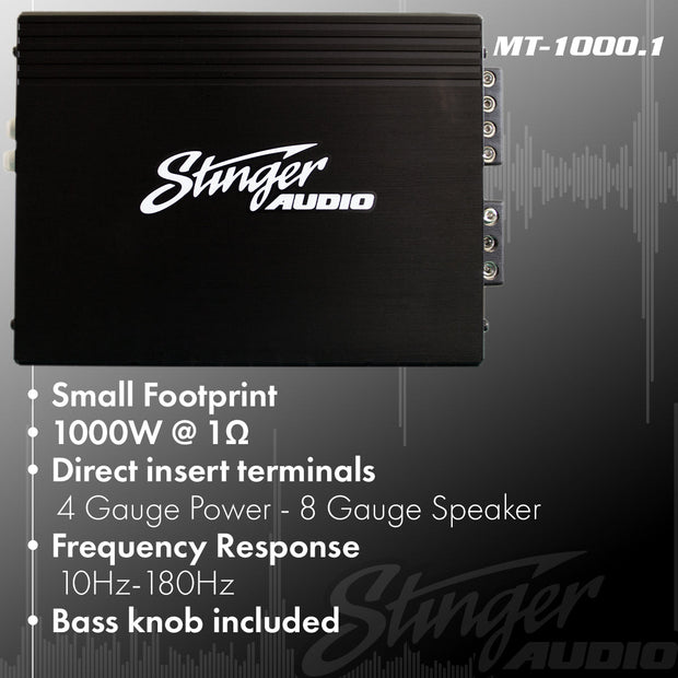 1,000 Watt (RMS) Class D Monoblock Car Audio Amplifier | MT-1000.1