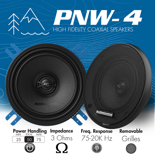 AudioControl PNW Series 4â€ High-Fidelity Coaxial Speakers â€“ Stinger Off-Road â€“ Jeep Audio And Electronics