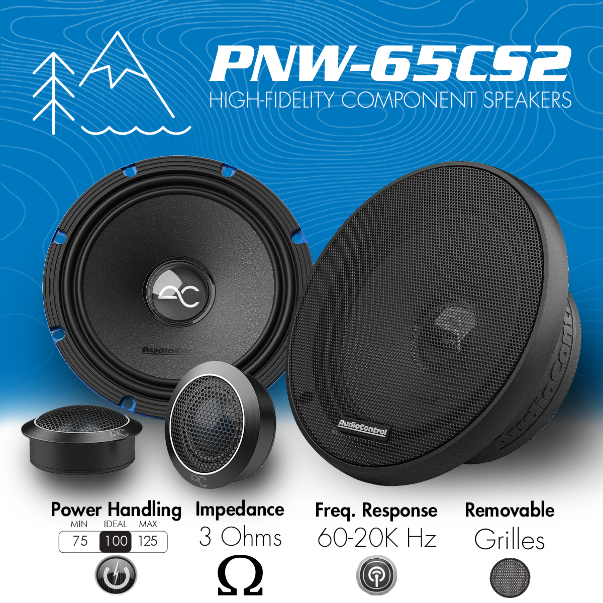 AudioControl PNW Series 6.5" 100 Watt (RMS) High-Fidelity Component Speakers (Pair)