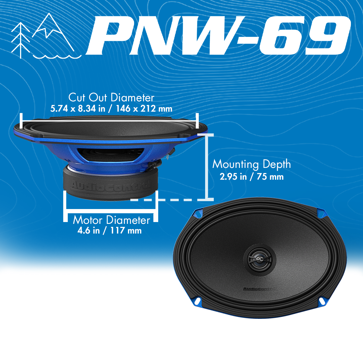 AudioControl PNW Series 6x9" 75 Watt (RMS) High-Fidelity Coaxial Speakers (Pair)