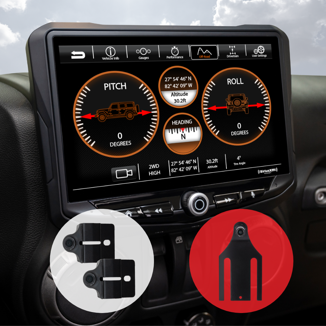 Jeep Wrangler JK (2011-2018) HEIGH10 10" Fully Integrated Radio Kit with Dual Blind Spot Cameras and Spare Tire Backup Camera