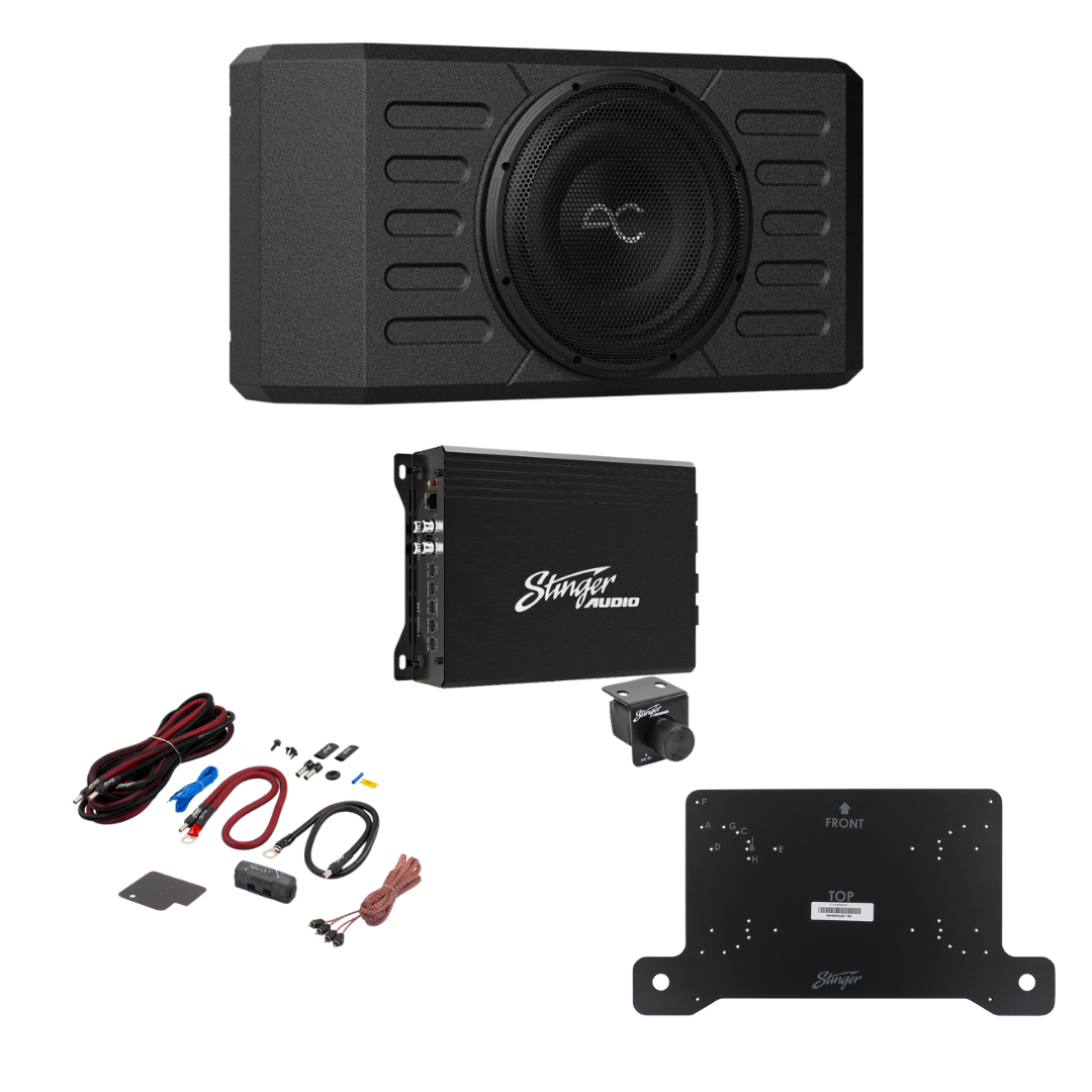Jeep Wrangler JL Unlimited 12" 400 Watt (RMS) Swing Gate Loaded Subwoofer Enclosure with Amplifier & Complete Wiring Kit