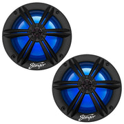 6.5” Coaxial Marine-Grade Speakers with Built-In Multi-Color RGB Lighting (Set of Two)