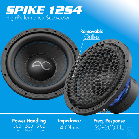 AudioControl Spike Series 12” Single High-Performance Subwoofer | 2-OHM or 4-OHM