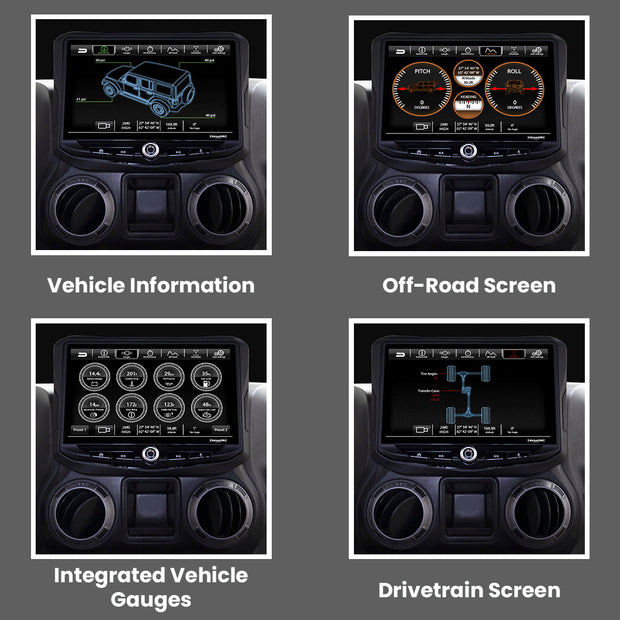 Jeep Wrangler JK (2011-2018) HEIGH10 10" Radio Fully Integrated Kit with Backup Camera & Spare Tire Mount