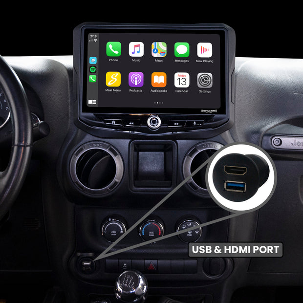 Jeep Wrangler JK (2011-2018) HEIGH10 10" Radio Fully Integrated Kit with Backup Camera & Spare Tire Mount