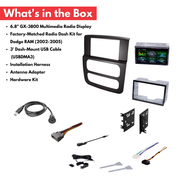 Dodge RAM 1500, 2500, 3500 (2002-2005) 6.8” Double DIN Touch Screen Radio Kit