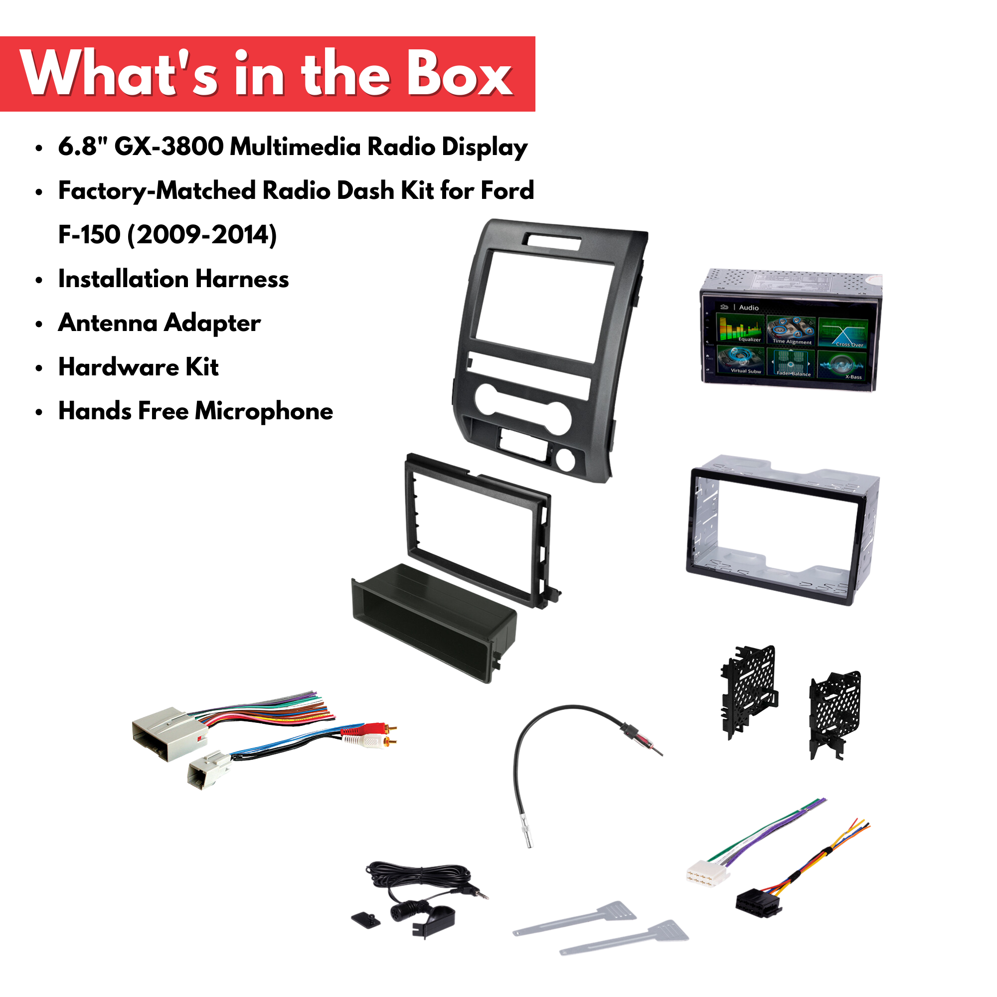 Ford F-150 (2009-2014) 6.8" Double DIN Radio Kit