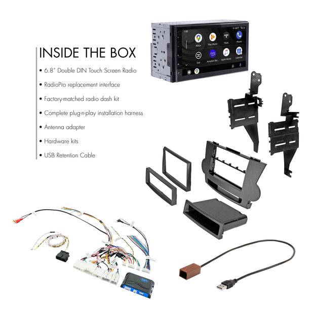 Toyota Highlander (2008-2012) 6.8" Double DIN Touch Screen Radio Kit (Models without OEM Navigation)