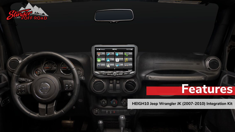 Jeep Wrangler JK (2007-2018) HEIGH10 10" Touch Screen Radio Kit with 9.3” Rear-View Mirror Replacement Monitor, DVR, and Back-Up Camera