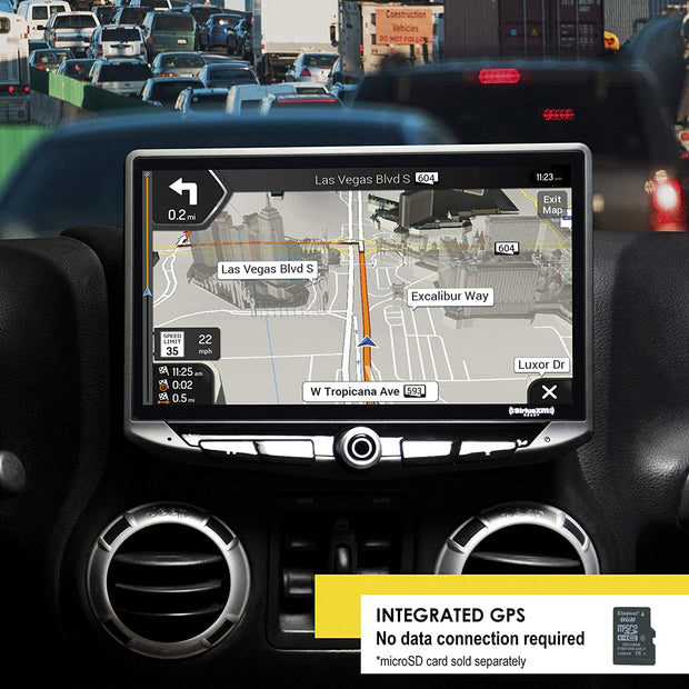 Jeep Wrangler JK GPS navigation screen for Stinger HEIGH10 Radio