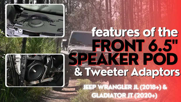 Jeep Wrangler JL (2018-2023) & Jeep Gladiator JT (2020-2023) Front 6.5" Speaker Pods with Tweeter Adaptors