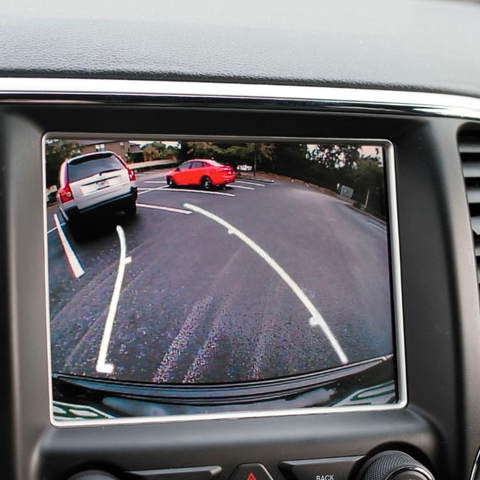 Universal License Plate Backup Camera with Dynamic Parking Lines