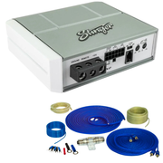 Marine & Power Sports Micro 2-Channel 350 Watt Amplifier with 8 Gauge Complete Wiring Kit