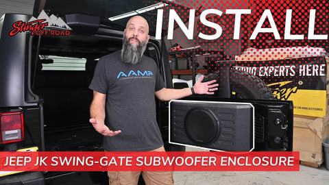 Jeep Wrangler JK/JL 400 Watt (RMS) Swing Gate Loaded Subwoofer Enclosure (400 Watts RMS/800 Watts Max) with Car Audio Amplifier and Complete Wiring Kit