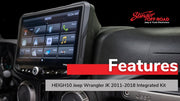 Jeep Wrangler JK (2011-2018) HEIGH10 10" Radio Kit with 400 Watt (RMS) Swing Gate Subwoofer Enclosure and Spare Tire Backup Camera