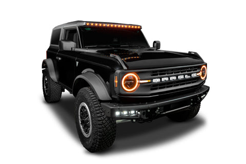 Ford Bronco (2021+) Integrated Windshield Roof LED Light Bar System (Black)