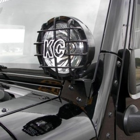 KC HiLiTES Jeep Wrangler JK (2007-2018) A-Pillar Windshield Light Mount Bracket Set (Pair)