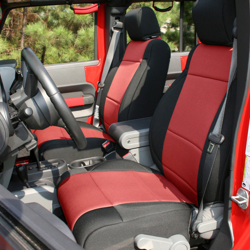 Jeep Wrangler JK 2-Door (2011-2018) Seat Cover Kit (Black/Red)