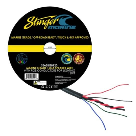 Stinger 16GA Integrated RGB Marine-Grade Speaker Wire