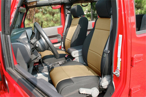 Jeep Wrangler JK 4-Door (2011-2018) Black/Tan Seat Cover Kit