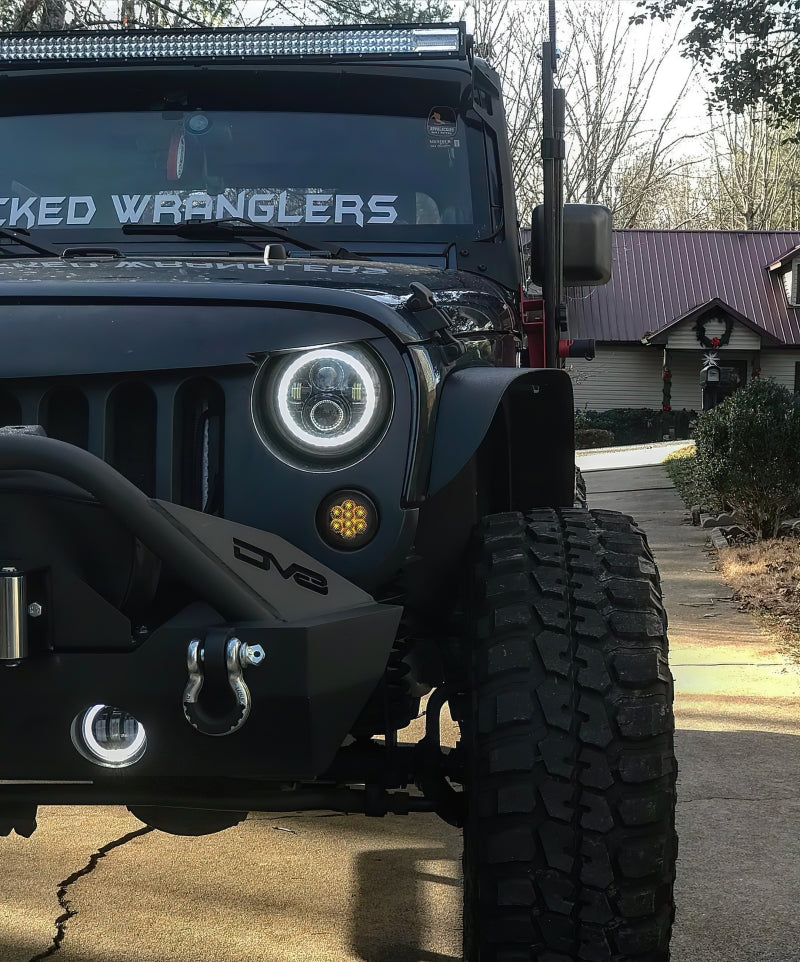 Jeep Wrangler JK (2007-2018) Switchback LED Halo Headlights (Amber/White)