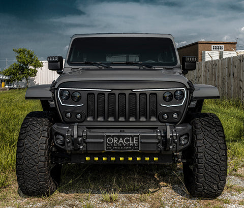 Jeep Wrangler JL / Gladiator JT (2019+) Skid Plate with Integrated LED Emitters (Yellow)
