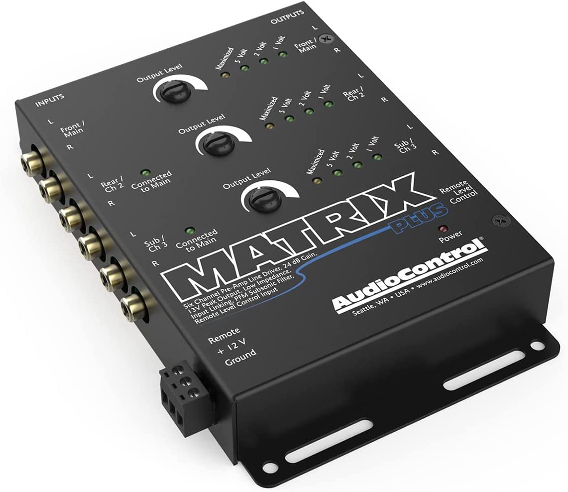 AudioControl Matrix Plus Black 6-Channel Line Driver with Remote Level Control Input