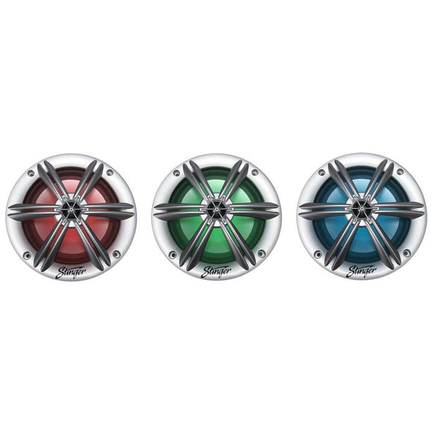 6.5” Coaxial Marine-Grade Speakers with Built-In Multi-Color RGB Lighting (Set of Two)