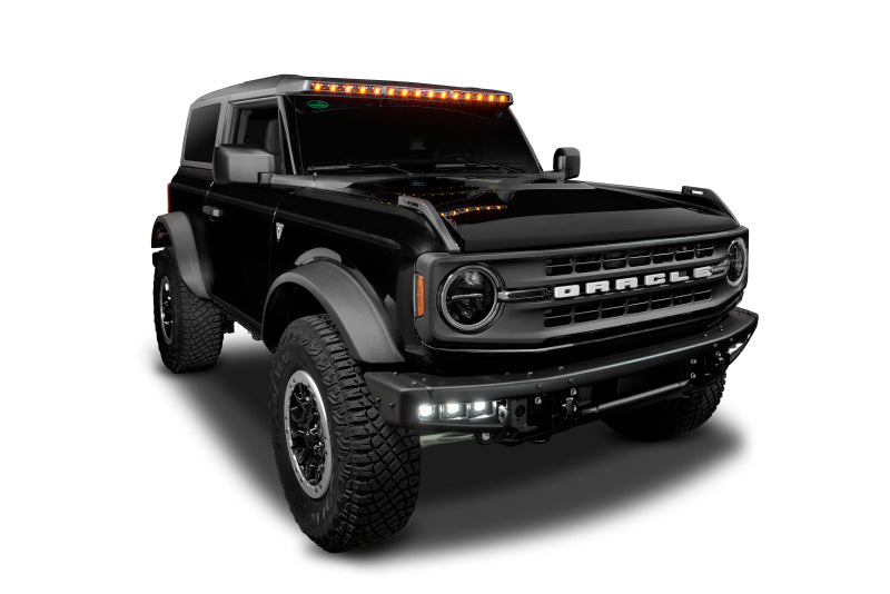 Ford Bronco (2021+) Integrated Windshield Roof LED Light Bar System (Carbonized Grey)