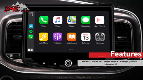 Dodge Challenger, Dodge Charger, Chrysler 300 (2015-2023) HEIGH10 10" Radio Fully Integrated Kit with Vehicle Information