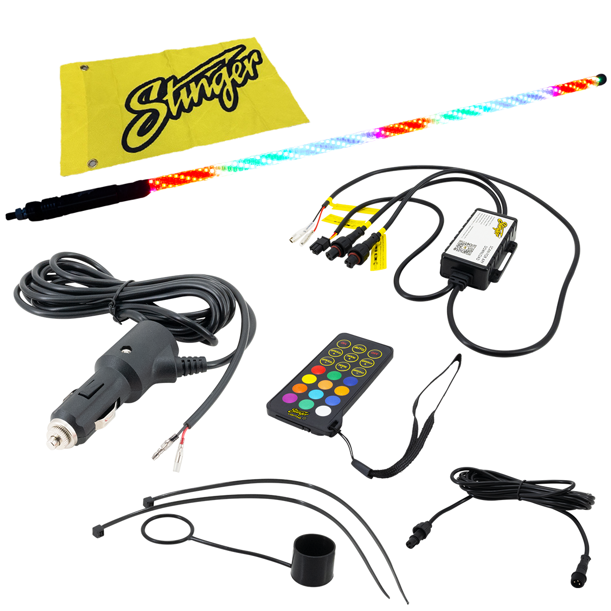 ENLIGHT10 4ft Plug-and-Play Dynamic LED Whip Lights with Bluetooth Controller and Mounting System