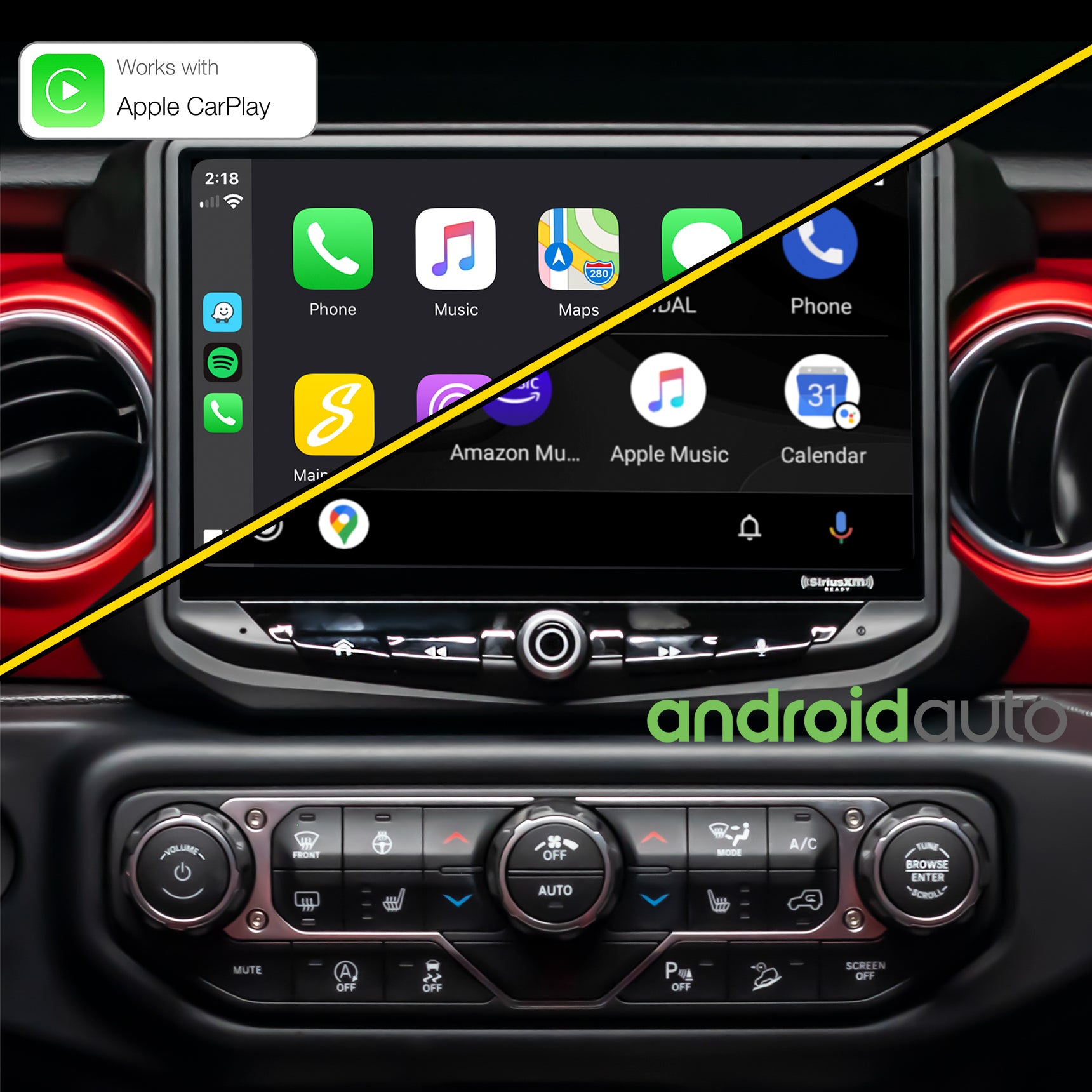 Jeep JL Stinger HEIGH10 Radio AppleCarPlay AndroidAuto Display
