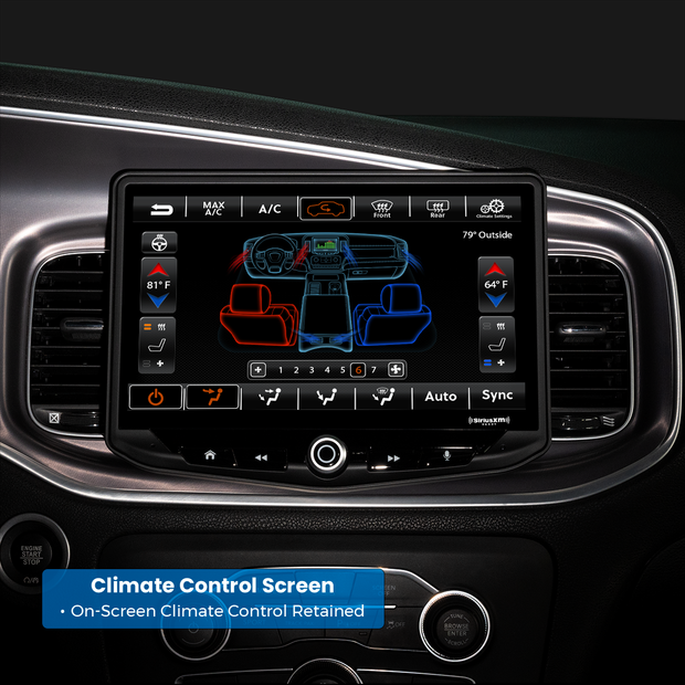 Dodge Challenger, Dodge Charger, Chrysler 300 (2015-2023) HEIGH10 10" Radio Fully Integrated Kit with Vehicle Information