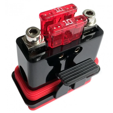 Liquid/Mud/Dust Resistant Certified Mini-ANL /Dual ATC Fuse Holder For 4GA Power Wire